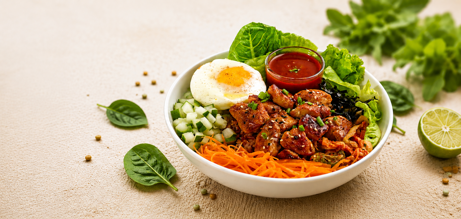 NUI fresh protein bowl with local Bali ingredients